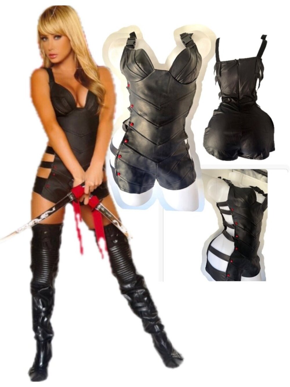 Roma Sexy Assassin Ninja warrior Cosplay Costume Adult Size Medium